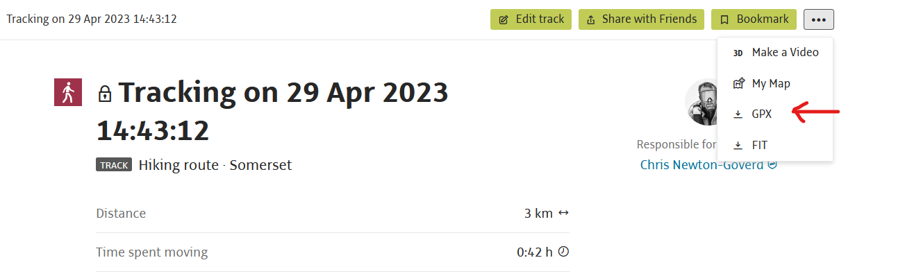export gpx file